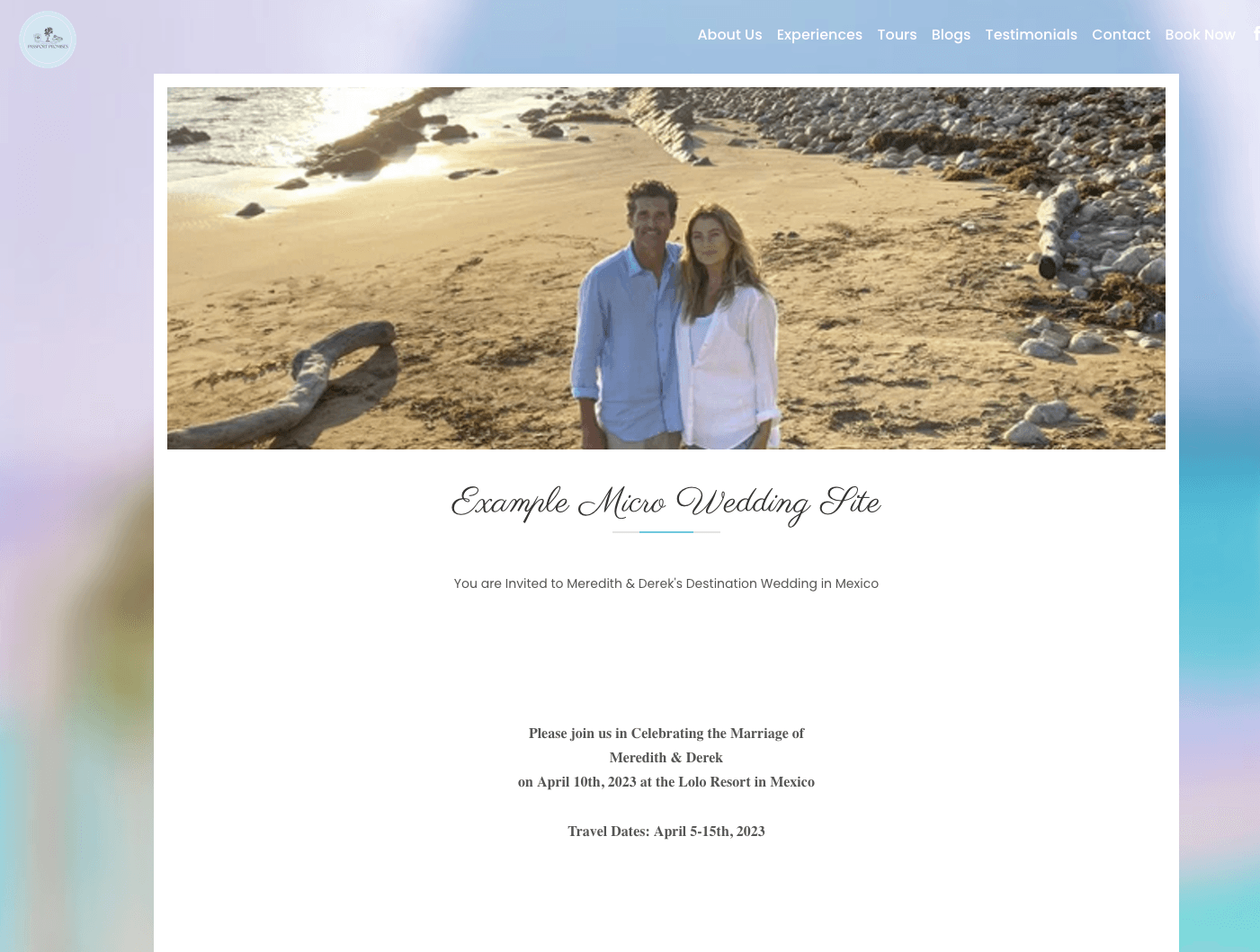 We create Micro Wedding invite Sites too